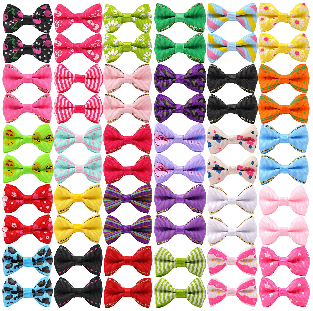 YAKA puppy bow pattern 01 adds adorable style for daily dog walks.