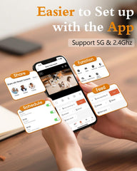 Yakry automatic cat feeder top view illustrates sleek design and lid access.