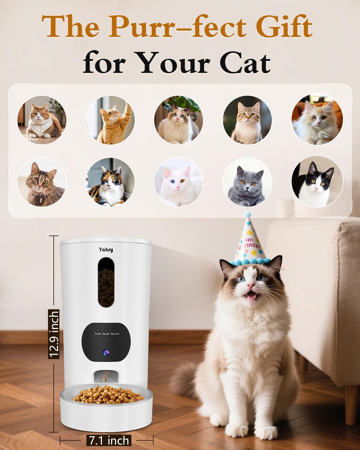 Yakry night-vision video captures meals clearly day and night for accuracy.