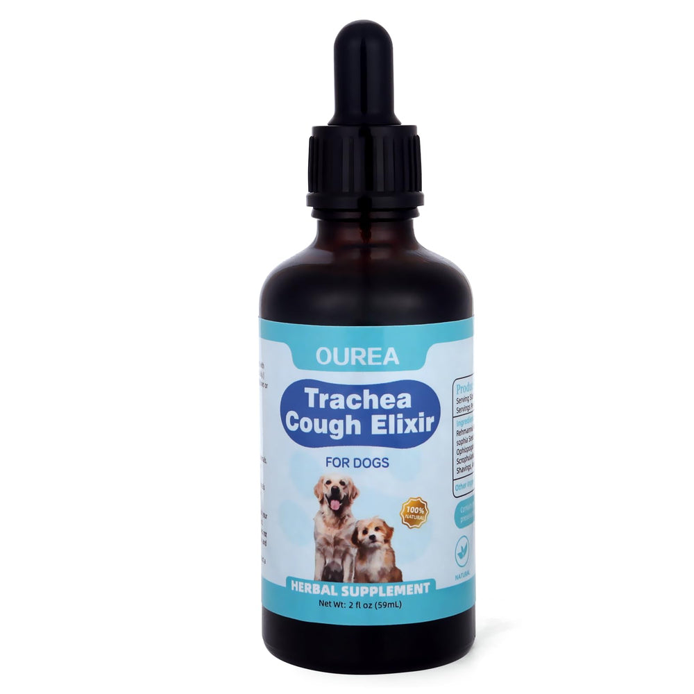 Yakucho collapsed trachea elixir bottle offering natural breathing support for dogs