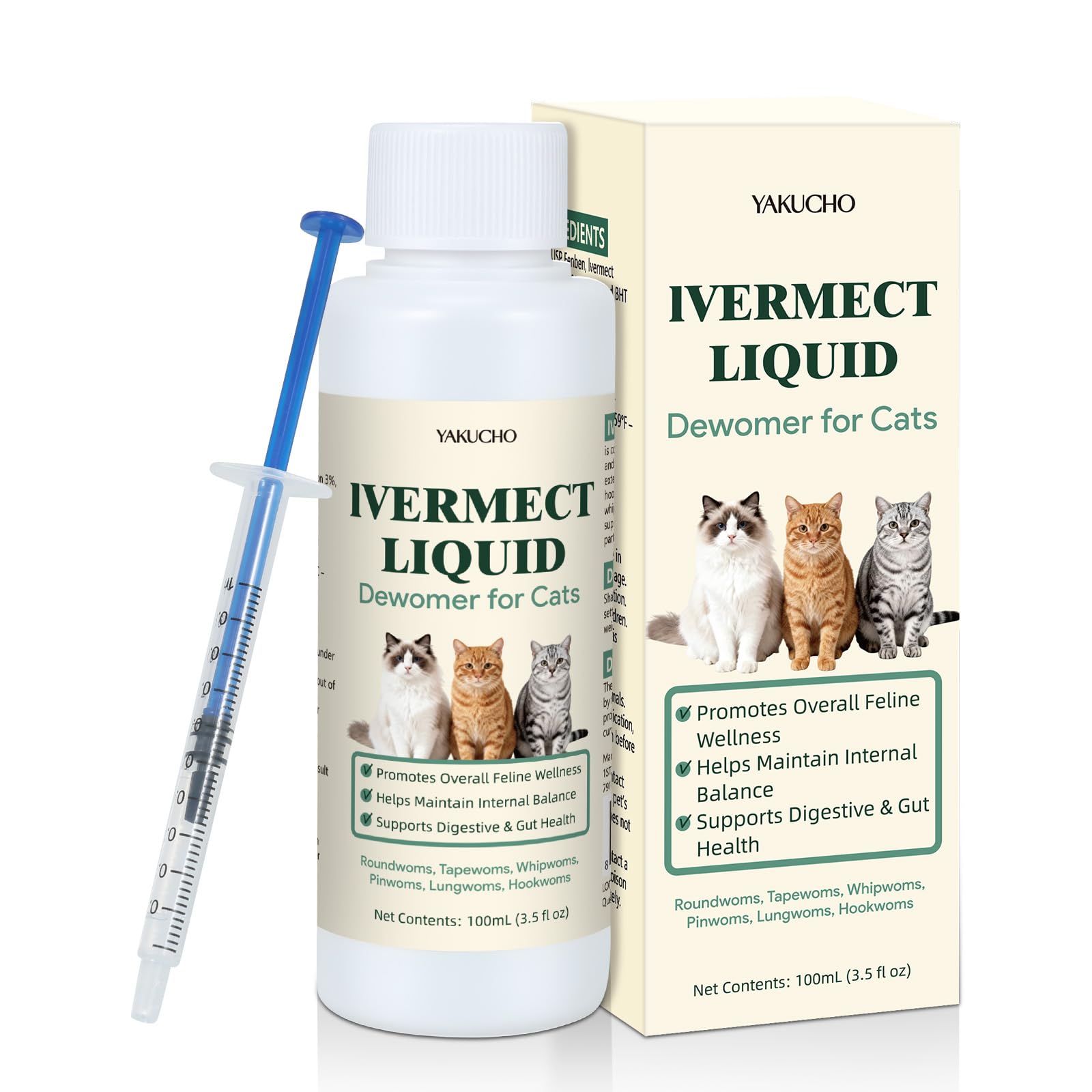 Yakucho Dewomax liquid bottle for cats offering gentle digestive support
