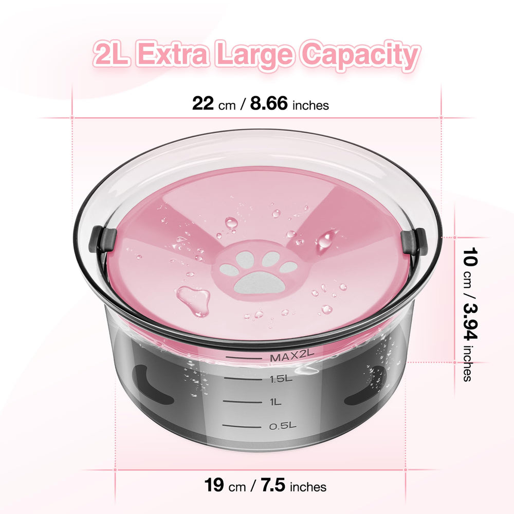 Yalanle 2L dog water bowl with floating disk enables controlled, slow drinking.