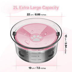 Yalanle 2L dog water bowl with floating disk enables controlled, slow drinking.