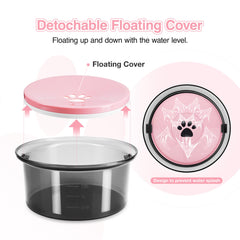 Yalanle 2L dog water bowl with non-slip bumpers keeps the bowl steady.