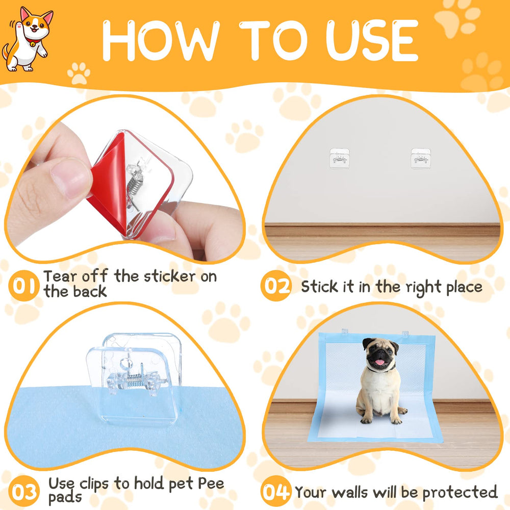 Yalikop pee pad holder on wall keeps pads secure during training sessions.