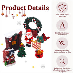 Yalikop Santa Claus figurine brightens the fish tank with playful holiday vibes
