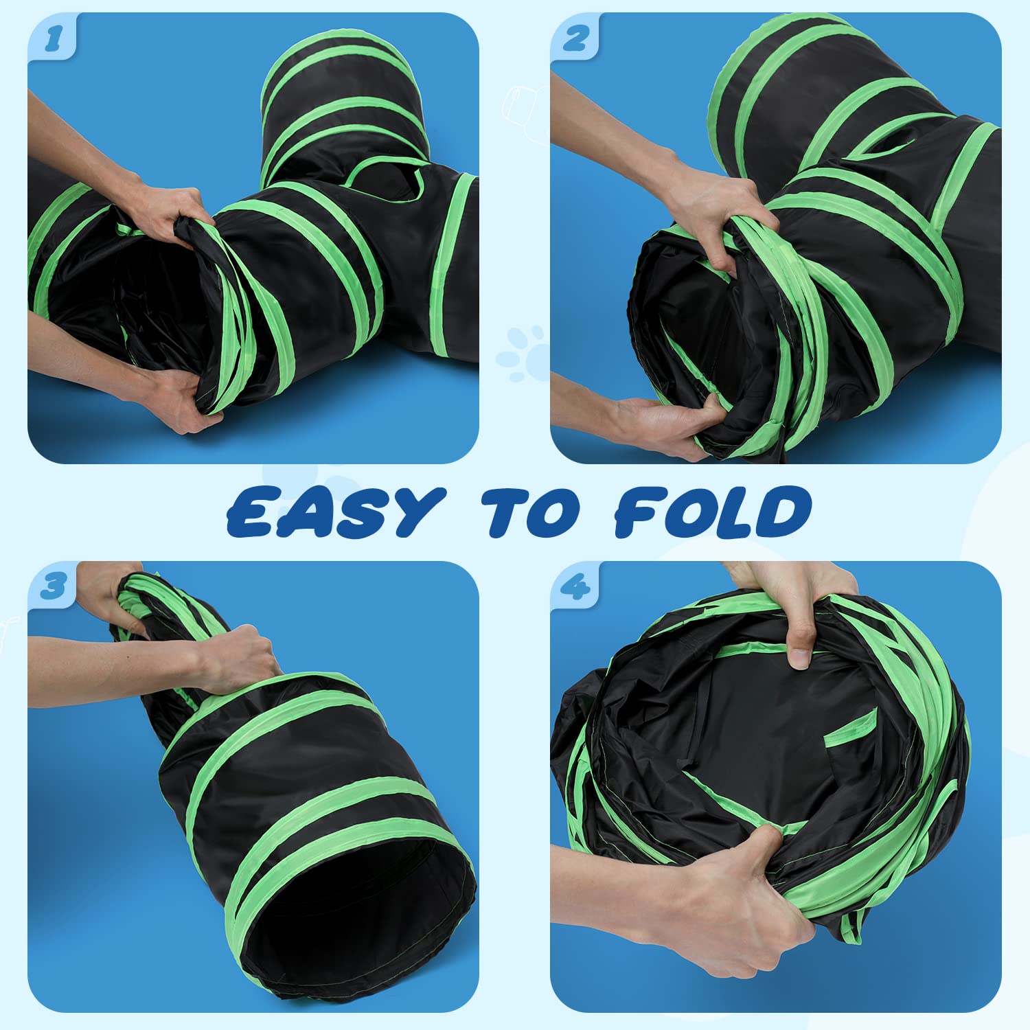YAMI pet tunnel with middle exits improves ventilation and movement.
