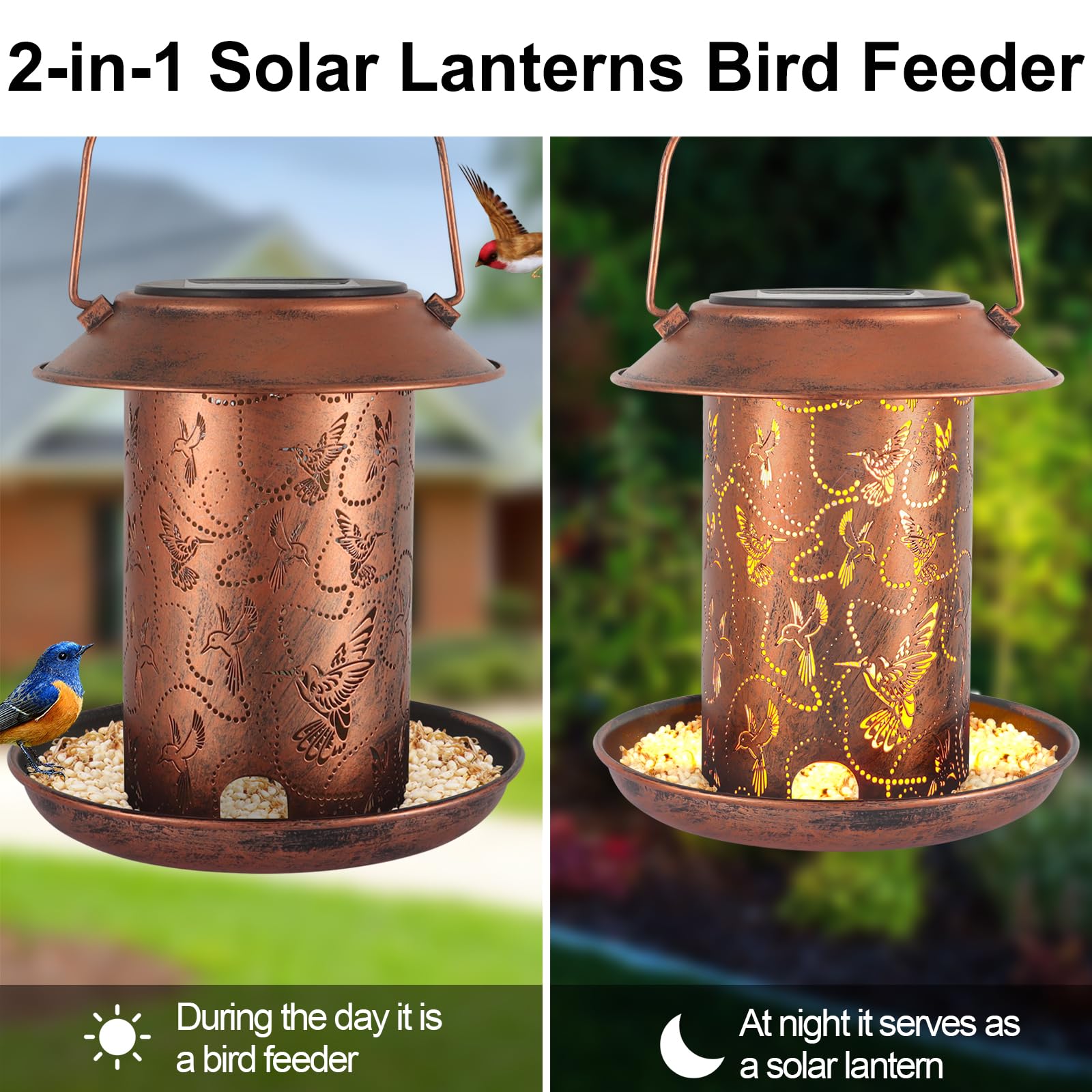 Yamodoor metal-wild-bird-feeder-detail highlights durable, rust-resistant construction for long outdoor life.