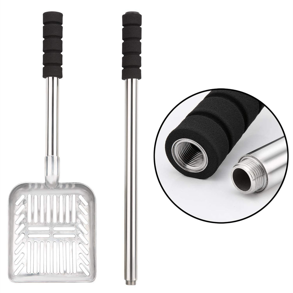 Yangbaga adjustable-length handle fits lidded litter boxes without removing the lid.