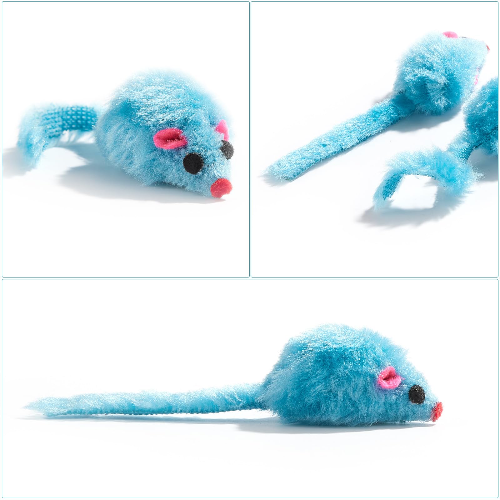 Yangbaga Mice Rattle approximately four inches long for pounce and carry