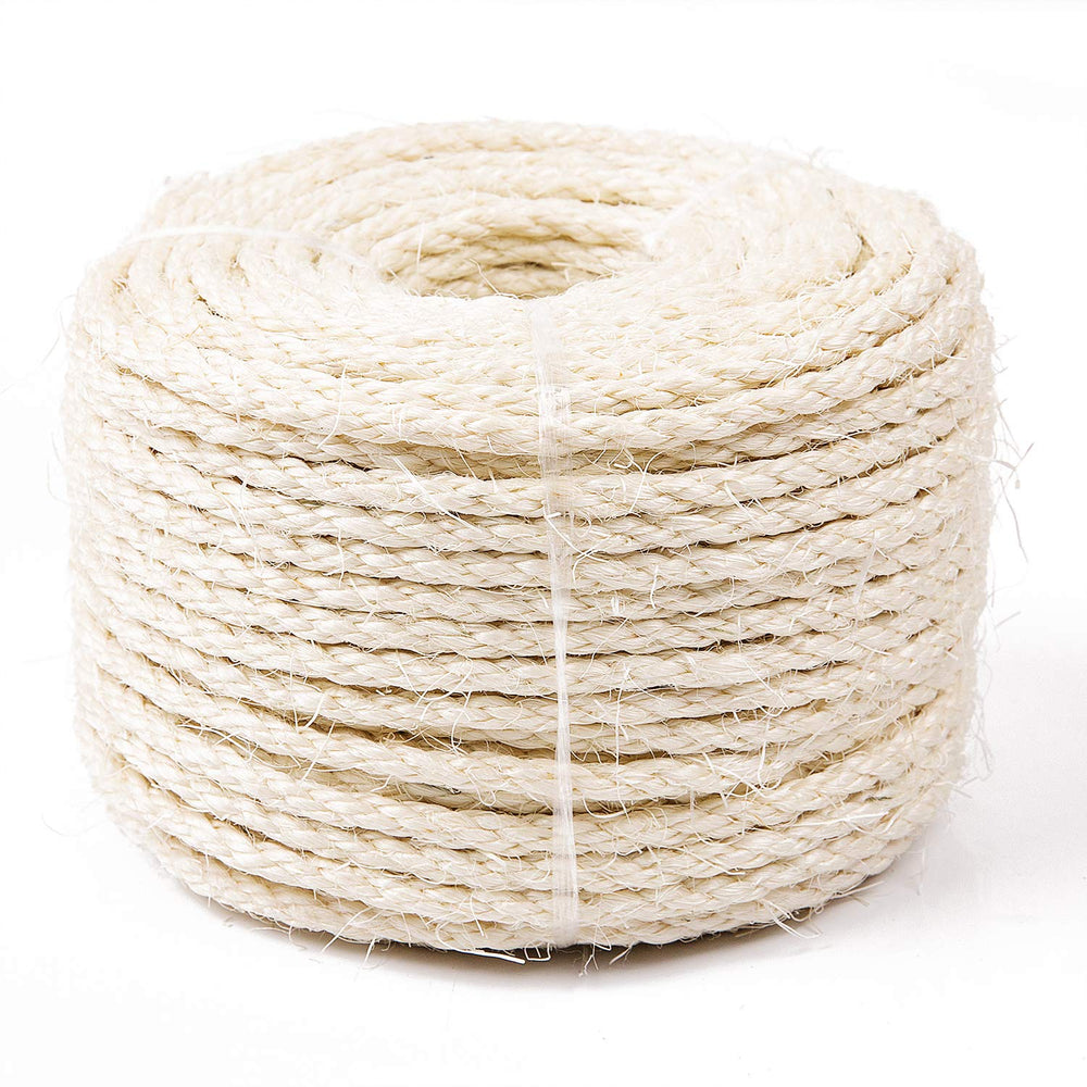Yangbaga sisal rope 164ft for cats, long-lasting post replacement for durable scratching.
