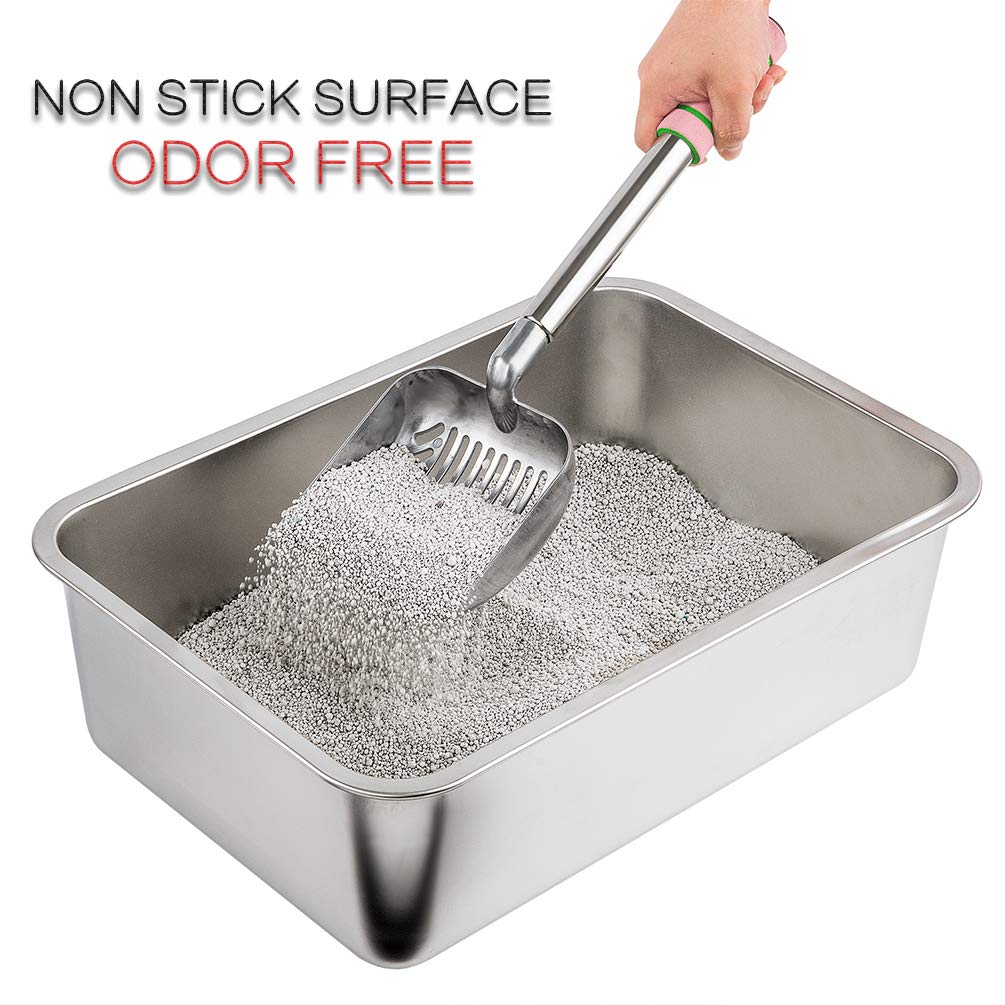 Yangbaga stainless steel litter box easy to clean surface and scratch-free design.