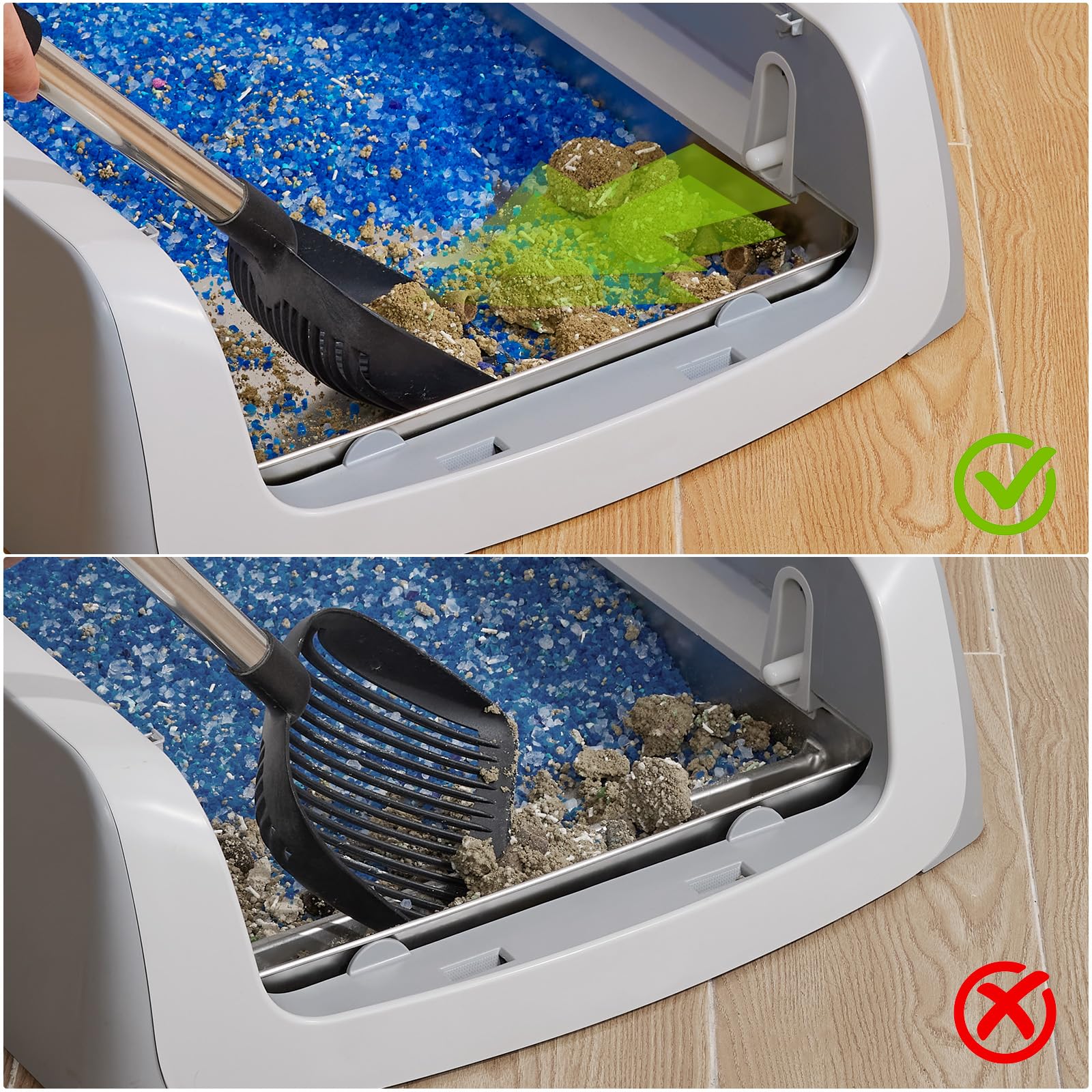 Yangbaga easy-clean litter tray—remove litter, rinse, wipe in minutes.