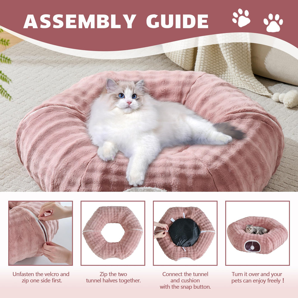 Yaning Bubble Cat Tunnel non-slip bottom keeps it secure during play.