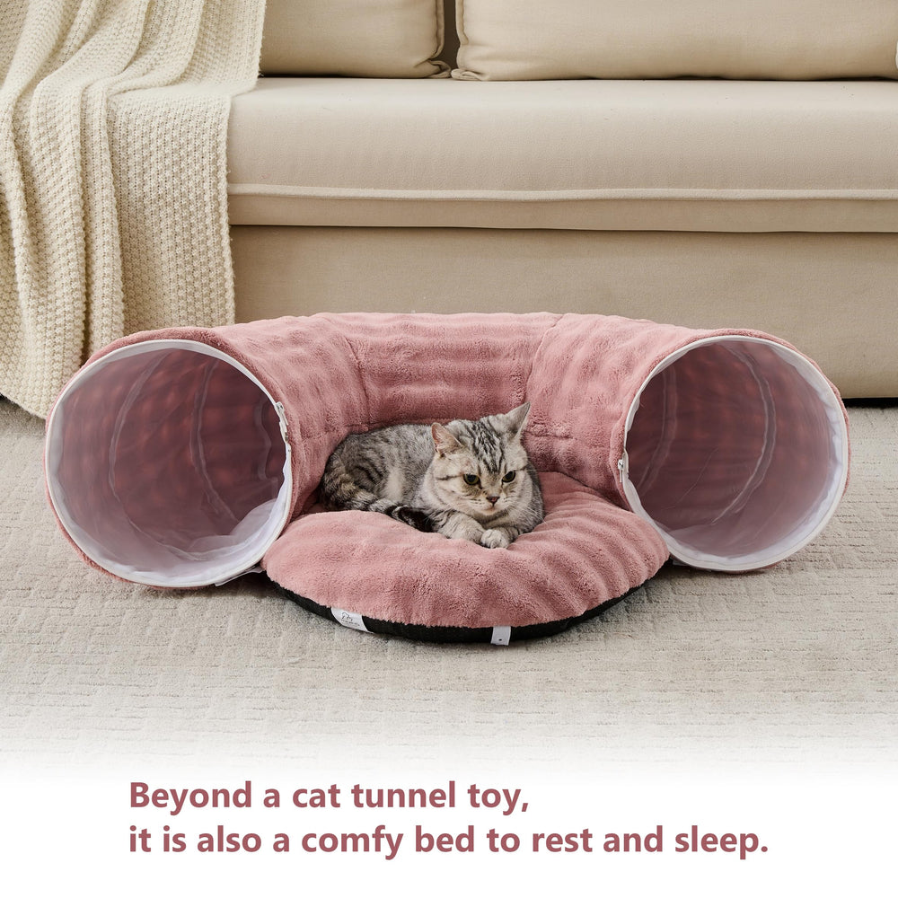 Yaning Bubble Cat Tunnel soft cushion provides warm, comfy resting inside.