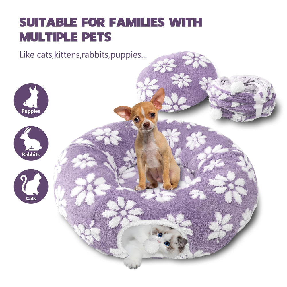 Yaning Cat Tunnel dangling ball provides interactive play for active engagement.