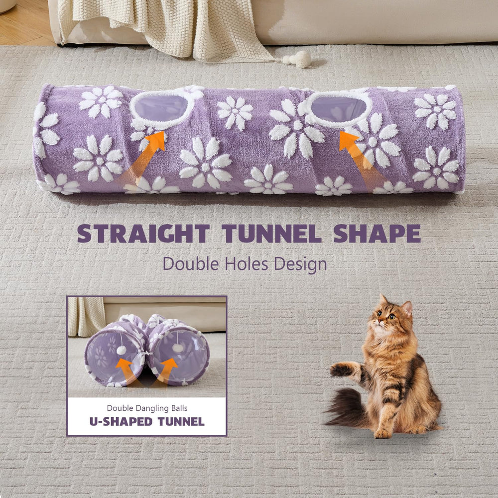 Yaning cat tunnel jacquard pattern adds decor-friendly charm and exploration appeal