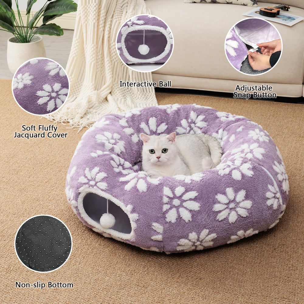 Yaning Cat Tunnel peep hole design lets pets observe surroundings safely.