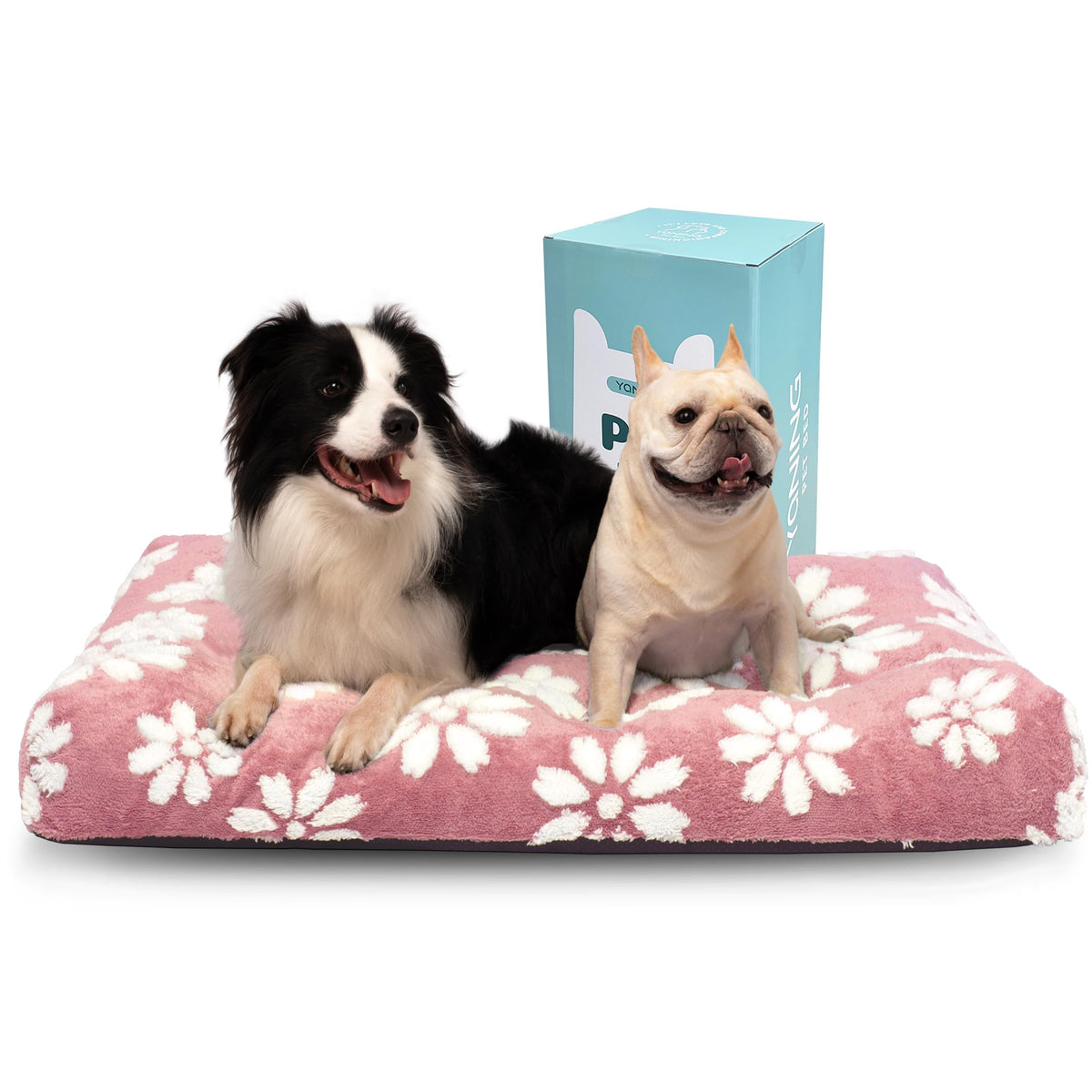 Yaning extra large dog bed 41x28 in pink flower for crate compatibility and roomy comfort