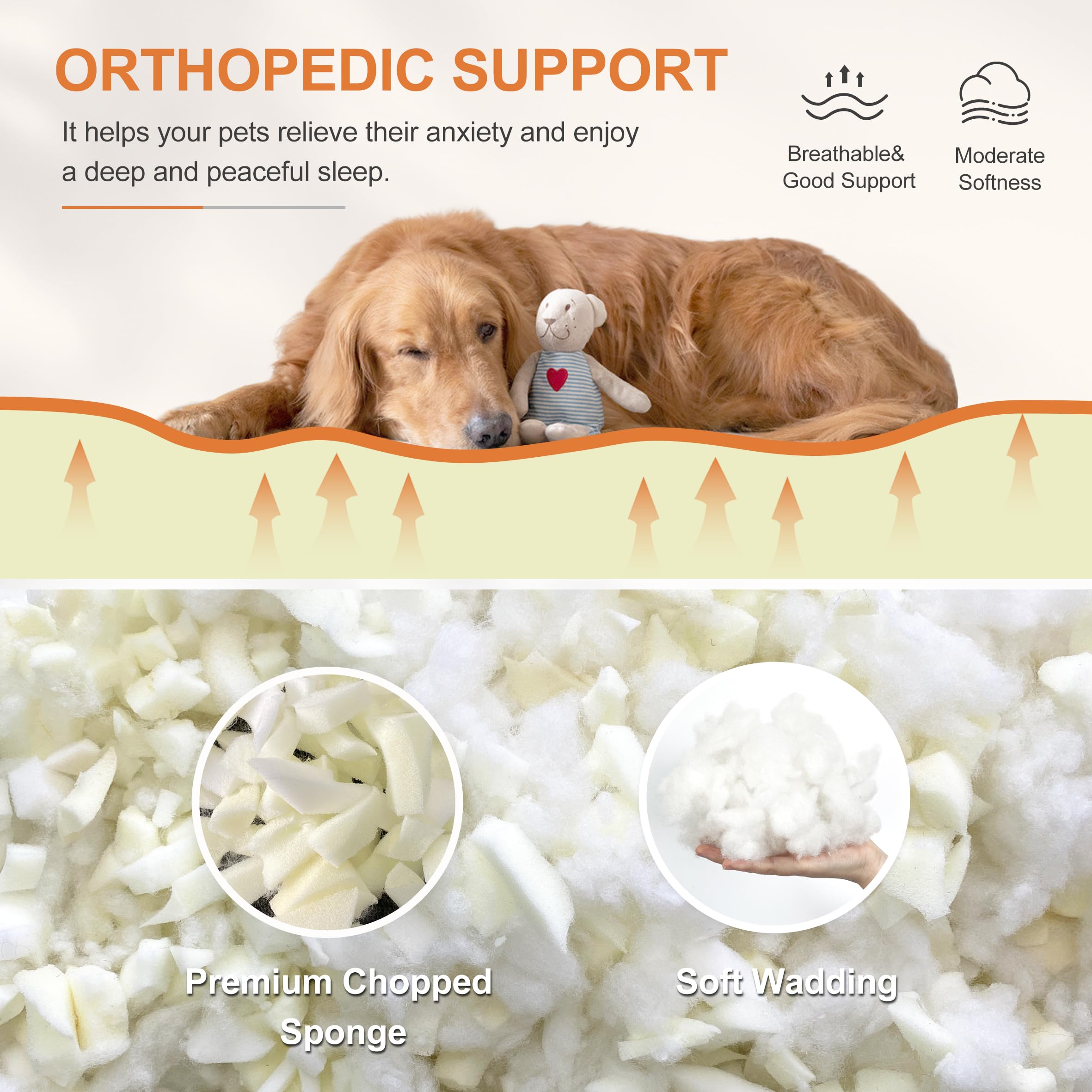 Yaning high density support sponge cushions large dogs during naps