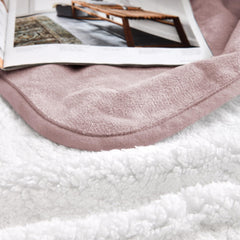 Yaning double-sided blanket showing Sherpa side for plush warmth in living spaces.