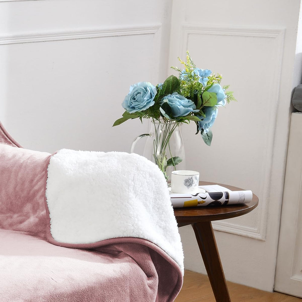 Yaning soft flannel side blanket used as a cozy throw on sofas.