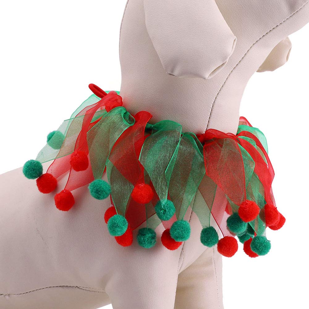 YANQINQIN red-green holiday collar highlights seasonal style for small pets.