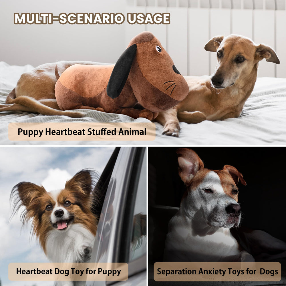 YANWIN Heartbeat Puppy Toy suitable for all dog sizes, a comforting companion for dogs big and small