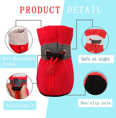 YAODHAOD dog shoes red non-slip sole closeup highlights traction on floors.
