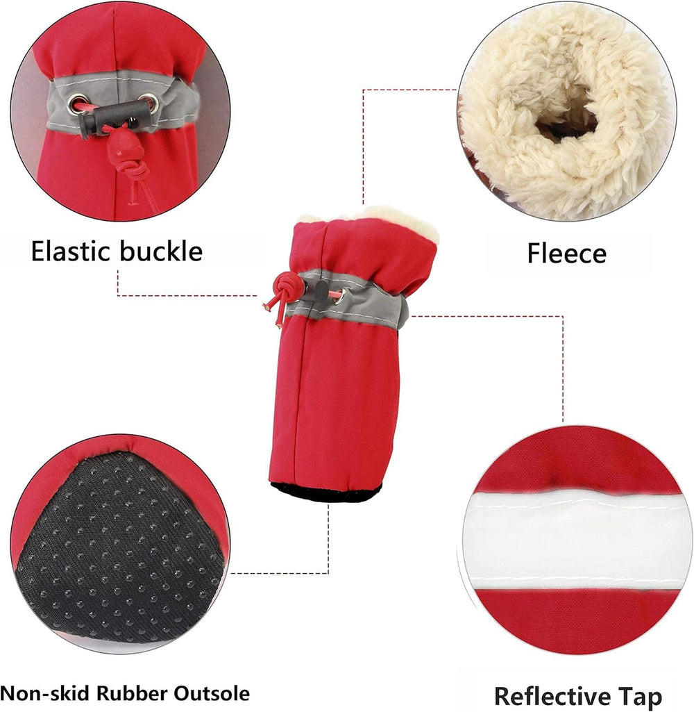 YAODHAOD dog shoes reflective straps improve safety during night walks