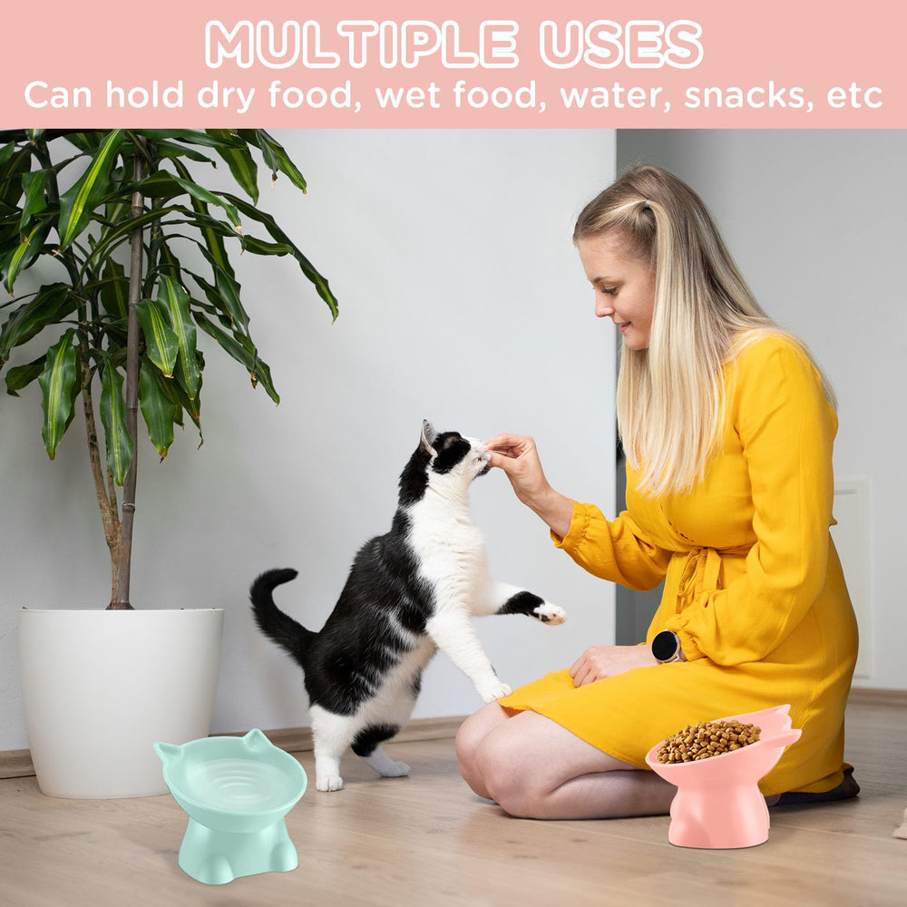 Yaomiao cat bowl anti-spill base helps minimize drips during meals.