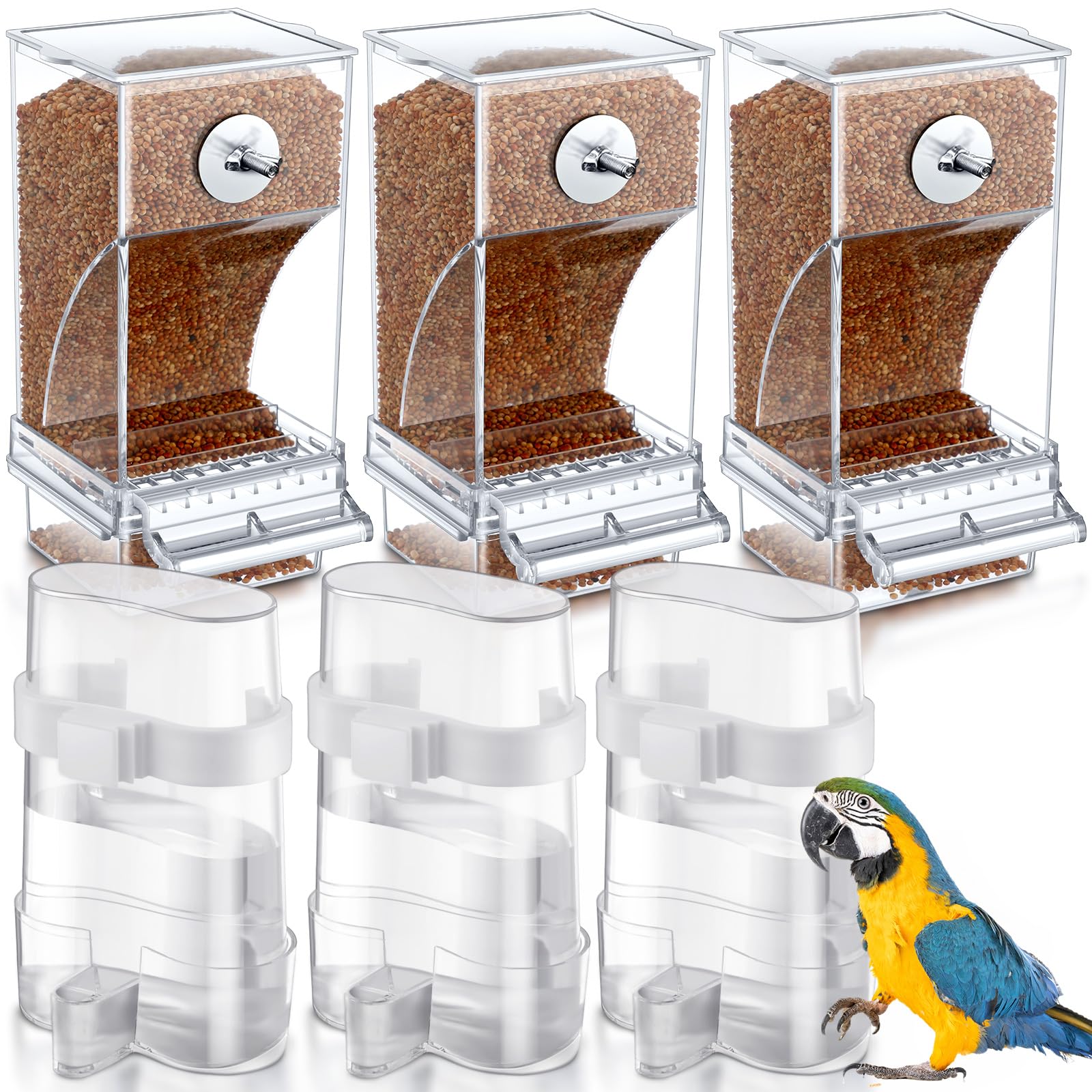 Yaomiao no-mess bird feeder triple pack shows clutter-free feeding for multiple birds