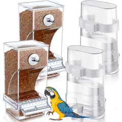 Yaomiao no-mess seed feeders set keeps cages tidy with spill-free design.
