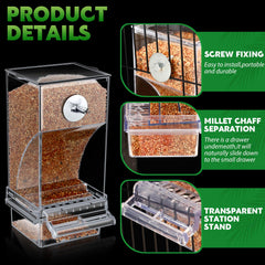 Yaomiao no-mess water dispensers provide continuous water for small to medium birds.