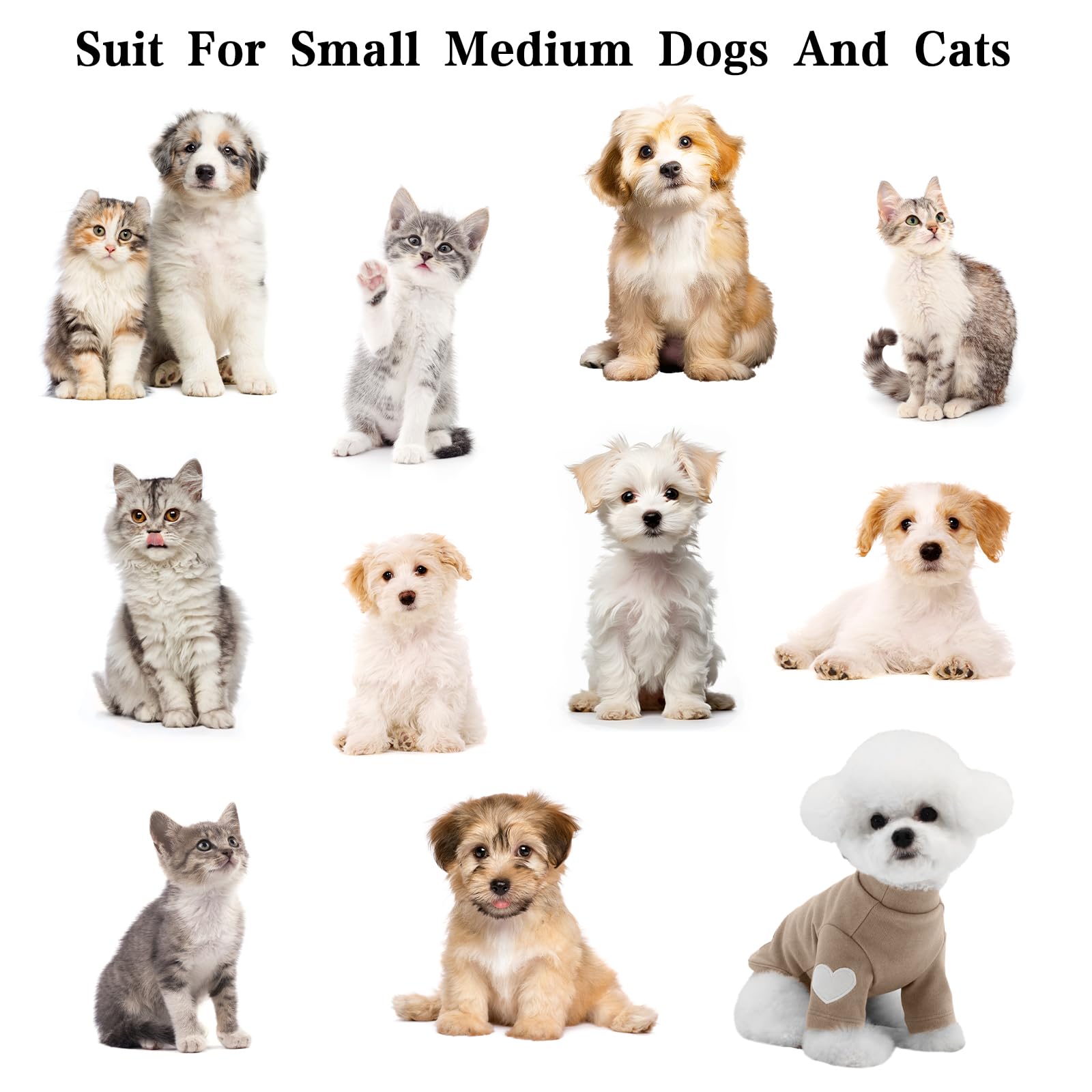 Yaopelky dog sweatshirt size chart helps fit small to medium dogs