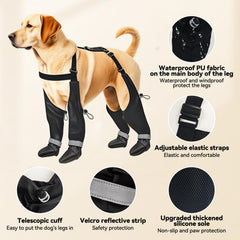 YAQUHO suspender boots thickened silicone sole delivering stable traction on wet pavement.