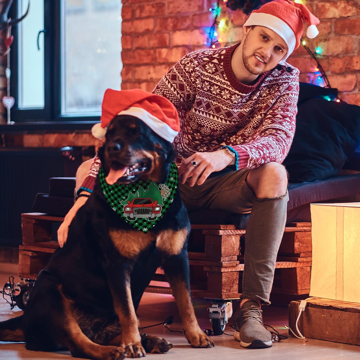 Yarcooly Griswold bandana shown with adjustable tie for easy wear