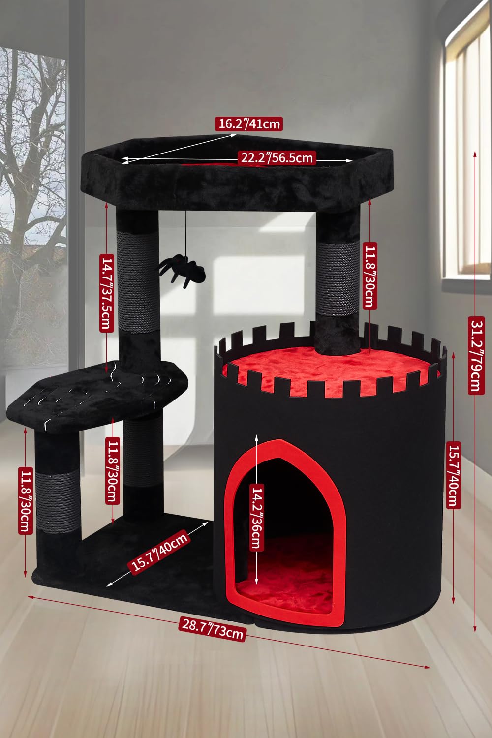 YARUOMY Gothic Cat Tree Castle assembly video guides quick setup and confident assembly.