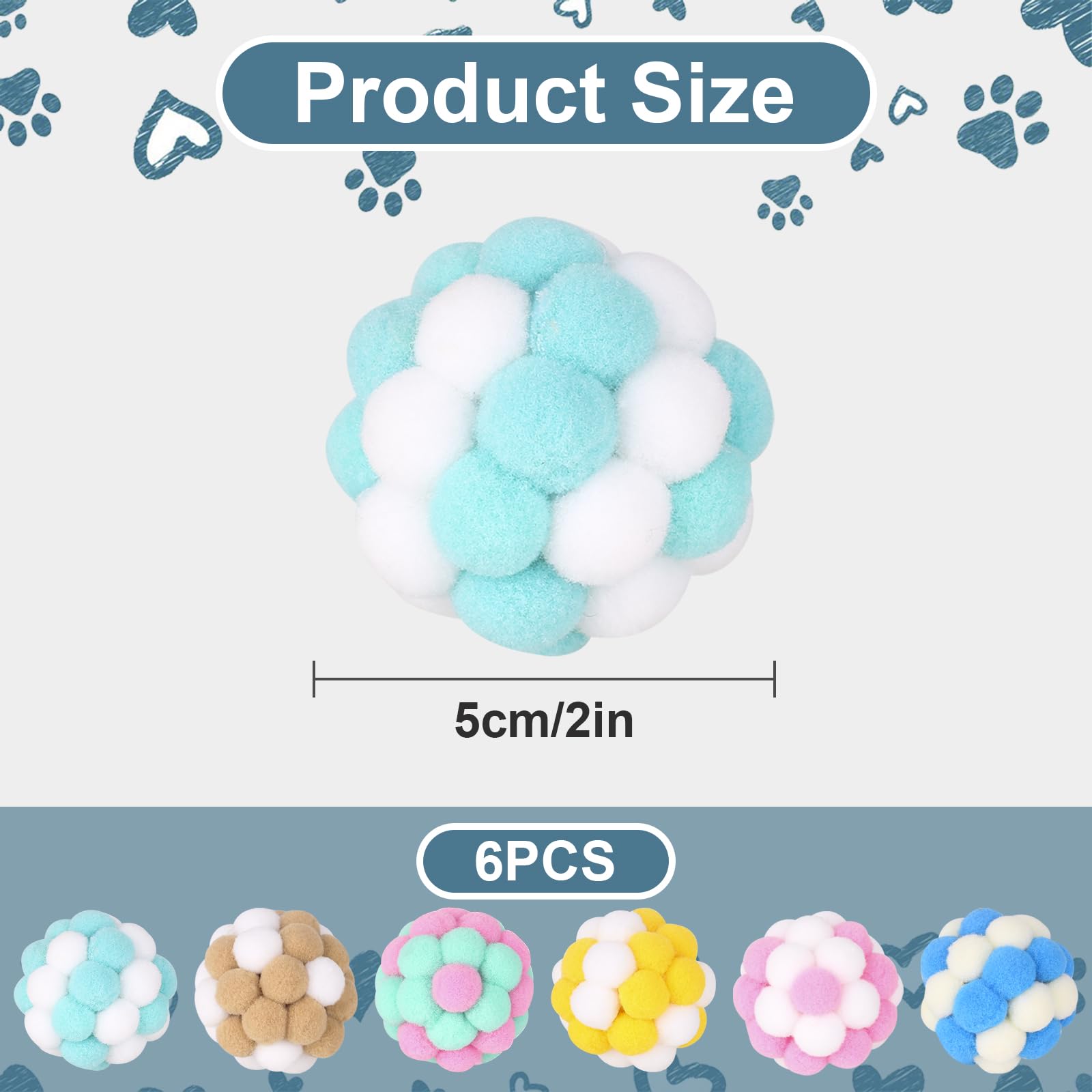 Yasdyri soft pom pom balls in bright colors attract cats and reduce boredom