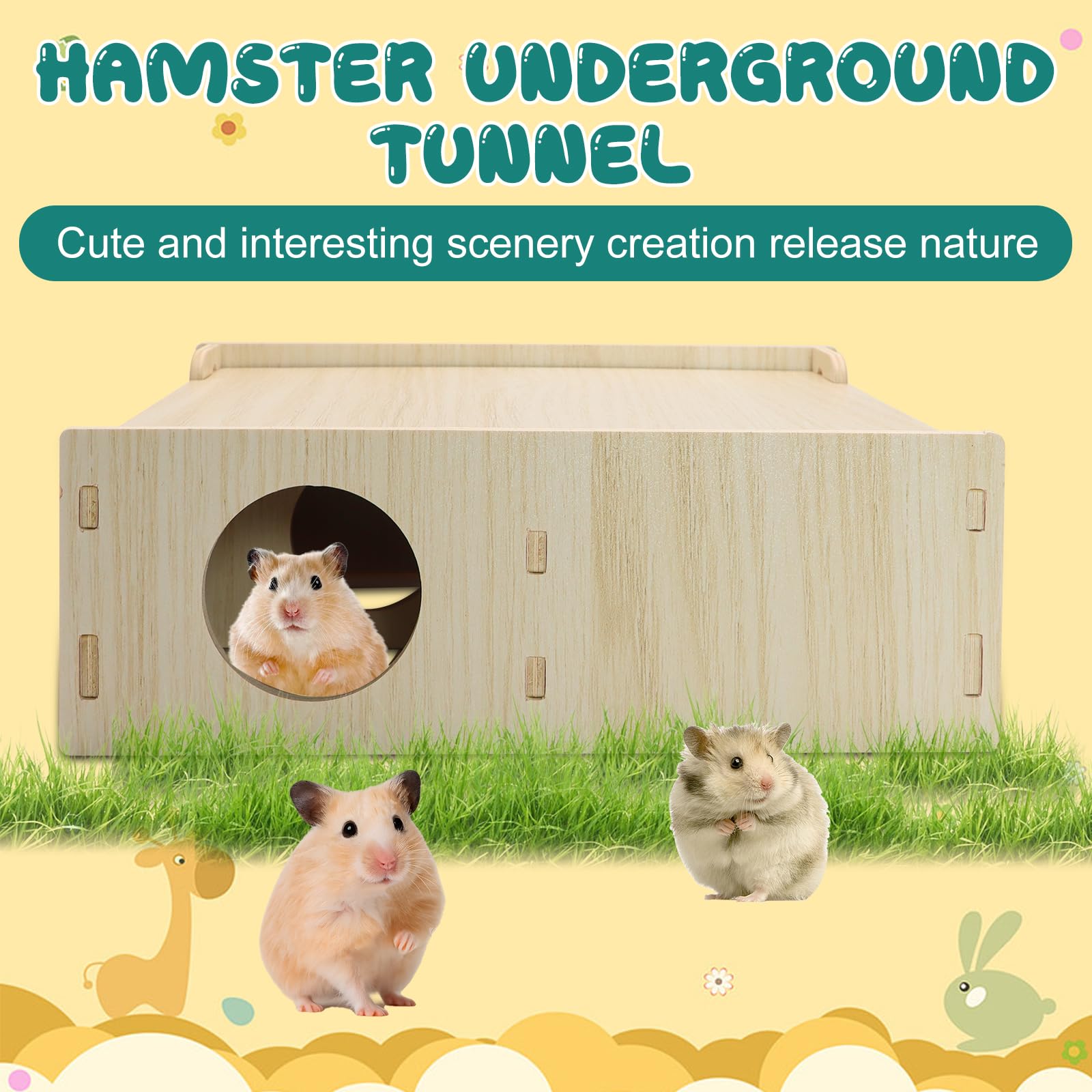 Yasdyri hamster tunnel holes encourage exploration and monitoring.