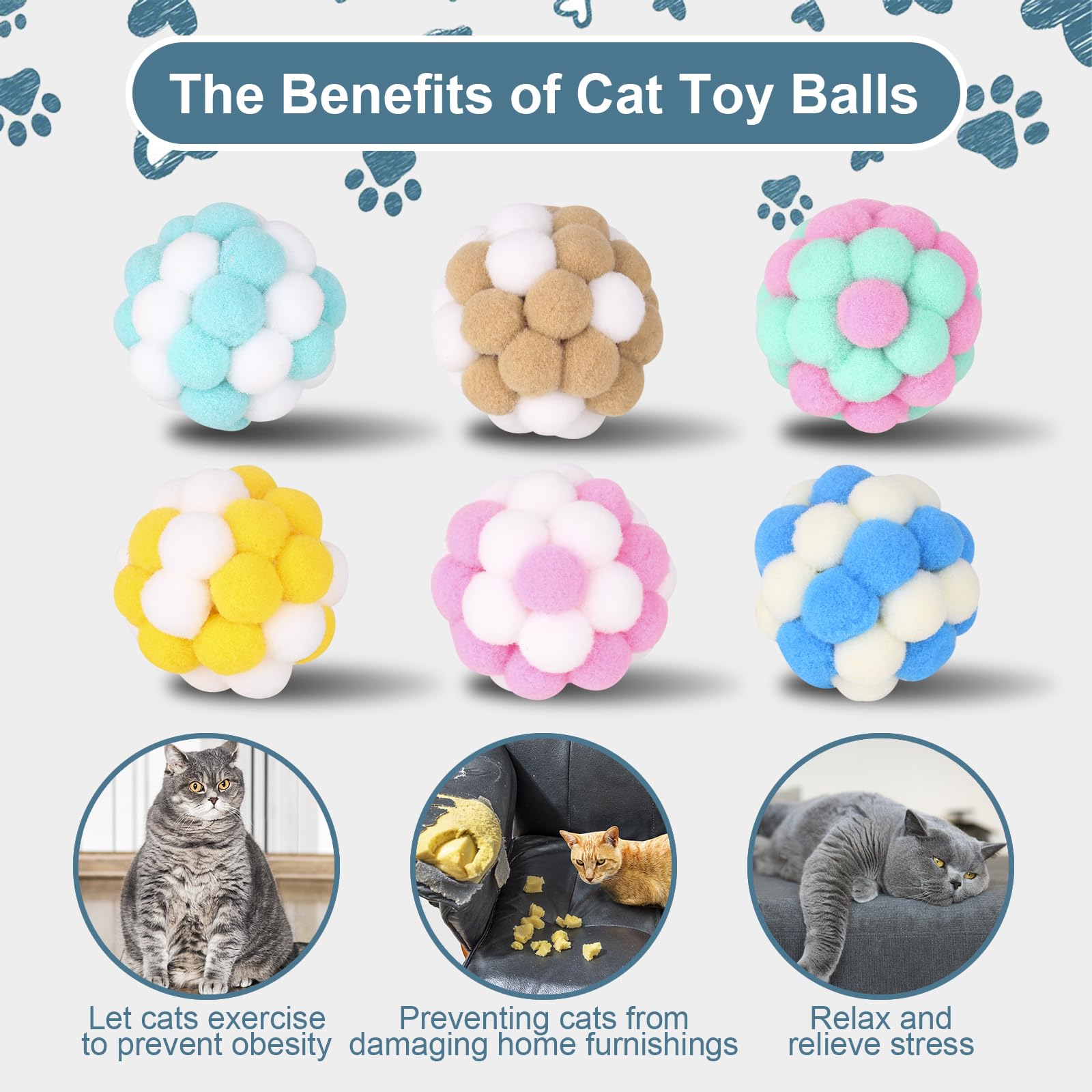 Yasdyri lightweight 5cm cat ball easy indoor outdoor play