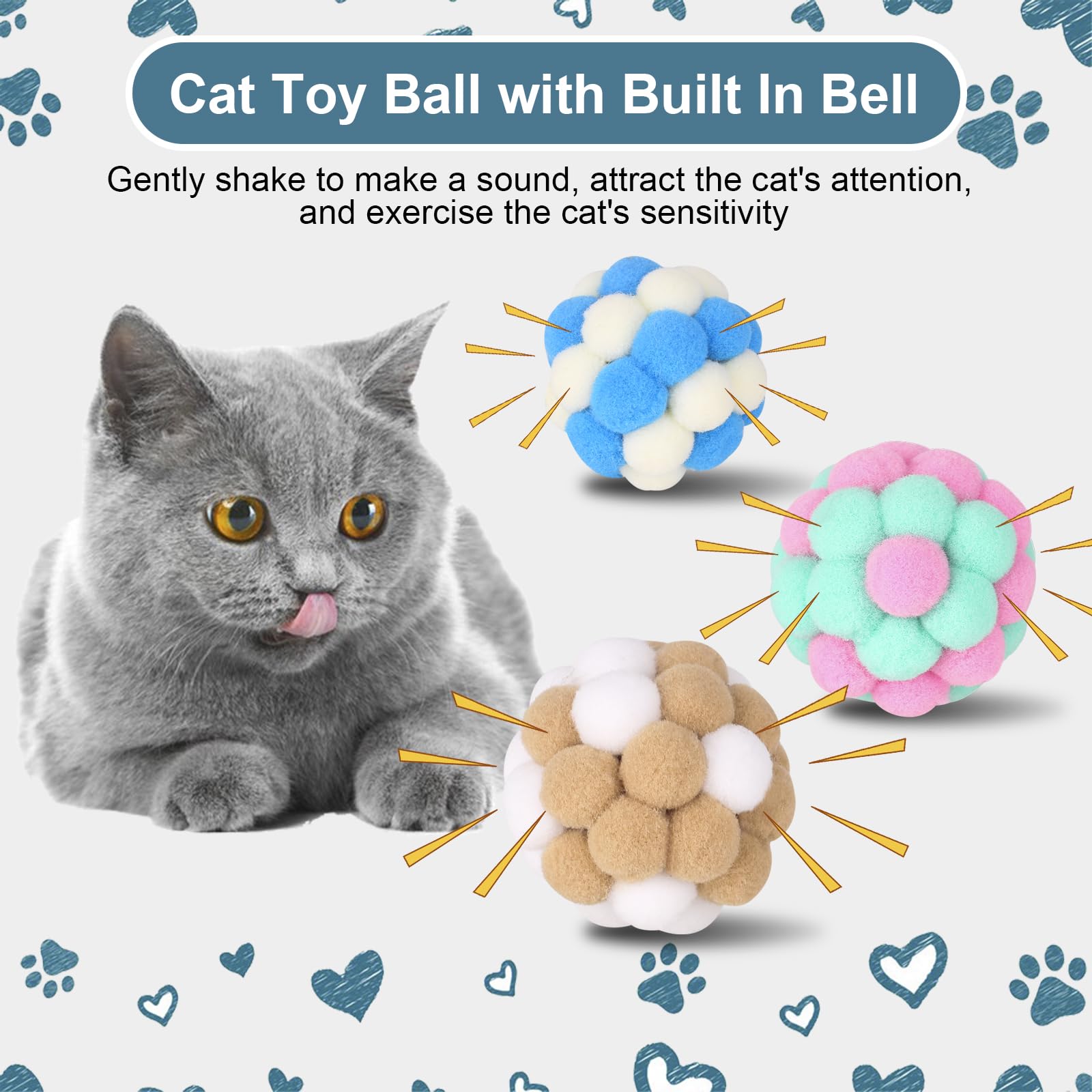 Yasdyri wear-resistant cat balls withstand rough chewing and play