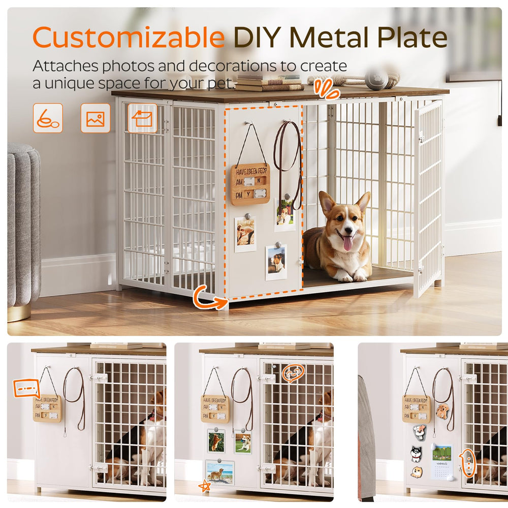 YATINEY end-table dog crate furniture doubles as a storage surface.