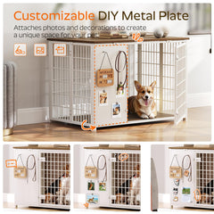 YATINEY end-table dog crate furniture doubles as a storage surface.