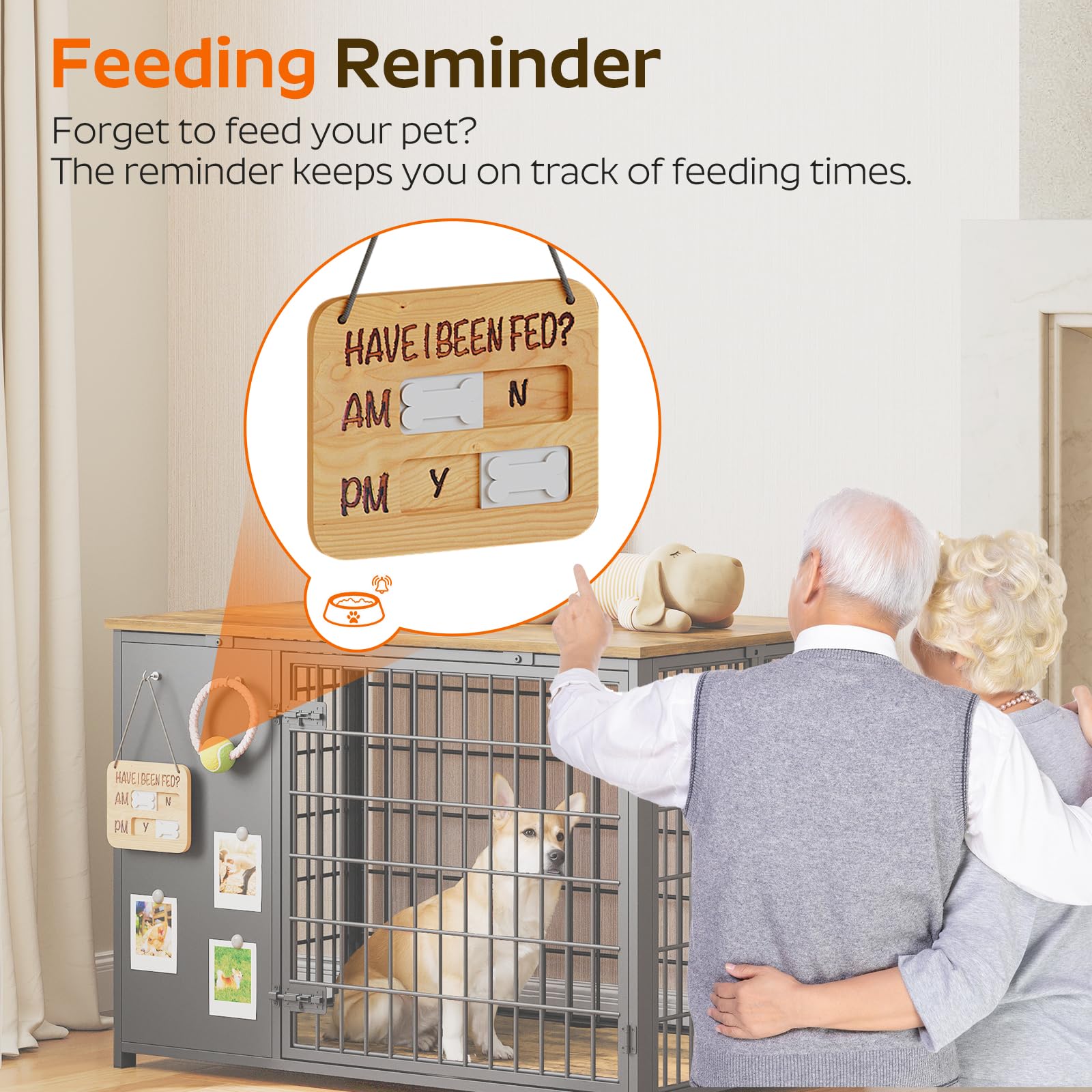 YATINEY heavy-duty indoor dog cage supports up to 200 lbs for stability