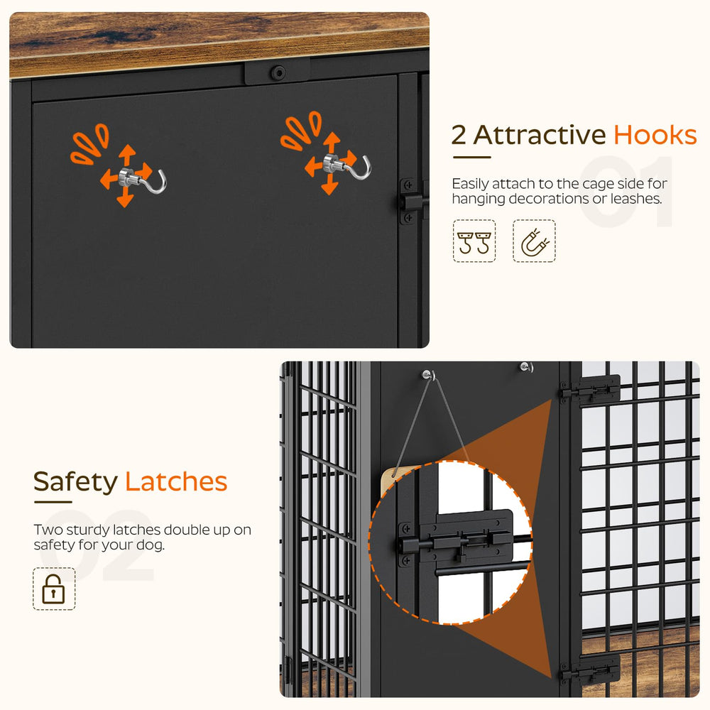 YATINEY vintage industrial dog crate suits modern homes with durability