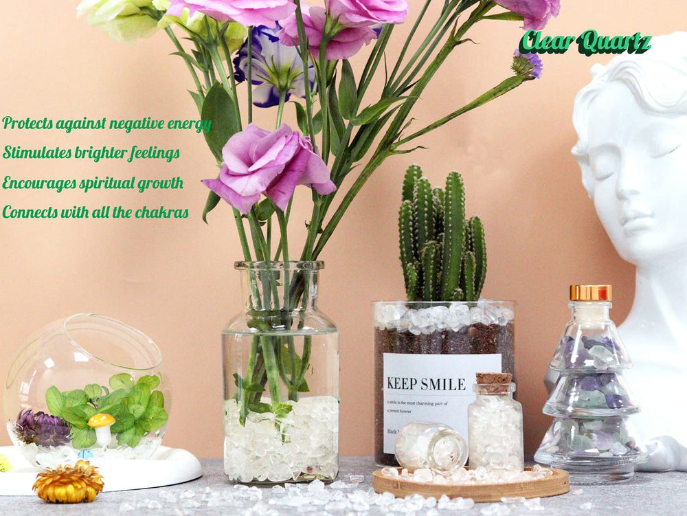 YATOJUZI clear quartz pieces for aquarium gravel enhancing tank aesthetics and habitat vibes.