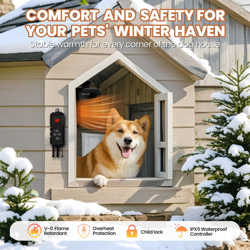 Yattberak compact pet heater dimensions offer space-saving warmth for kennels.