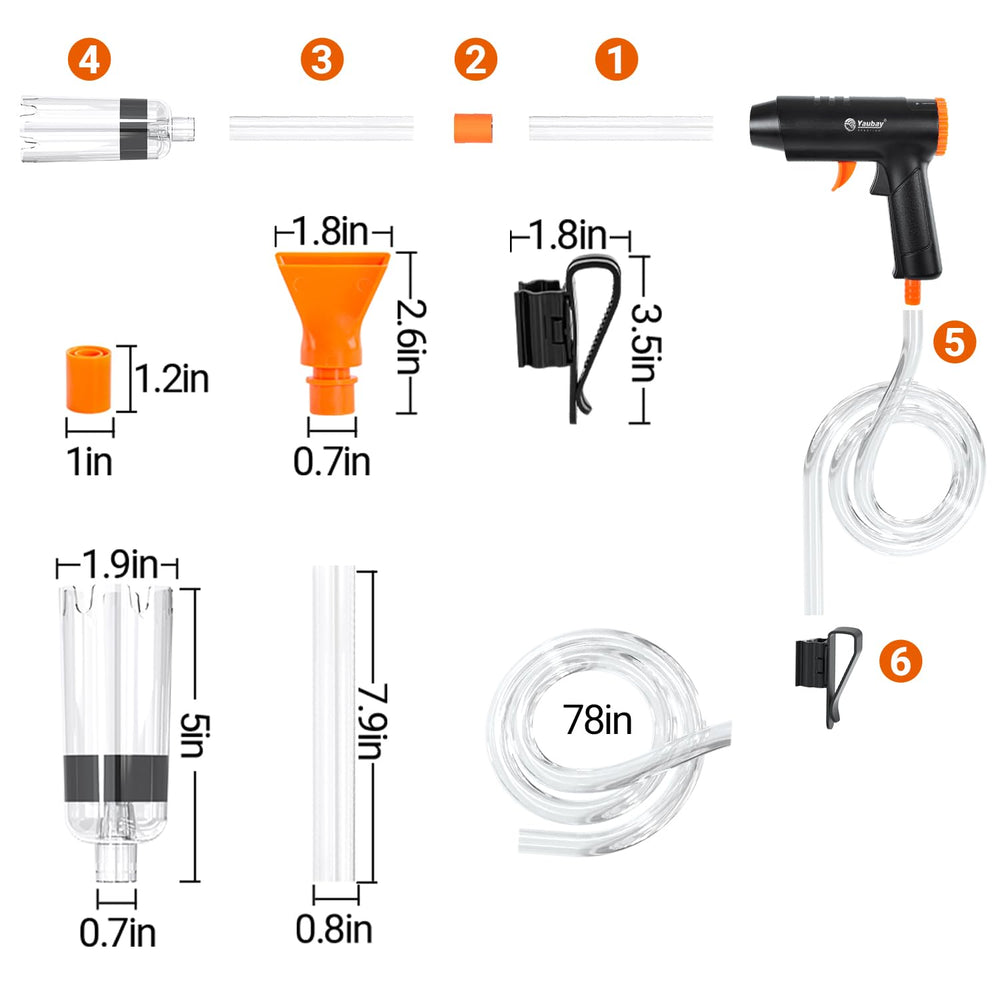 Yaubay 132GPH 6 foot hose with bucket clip minimizes splashing