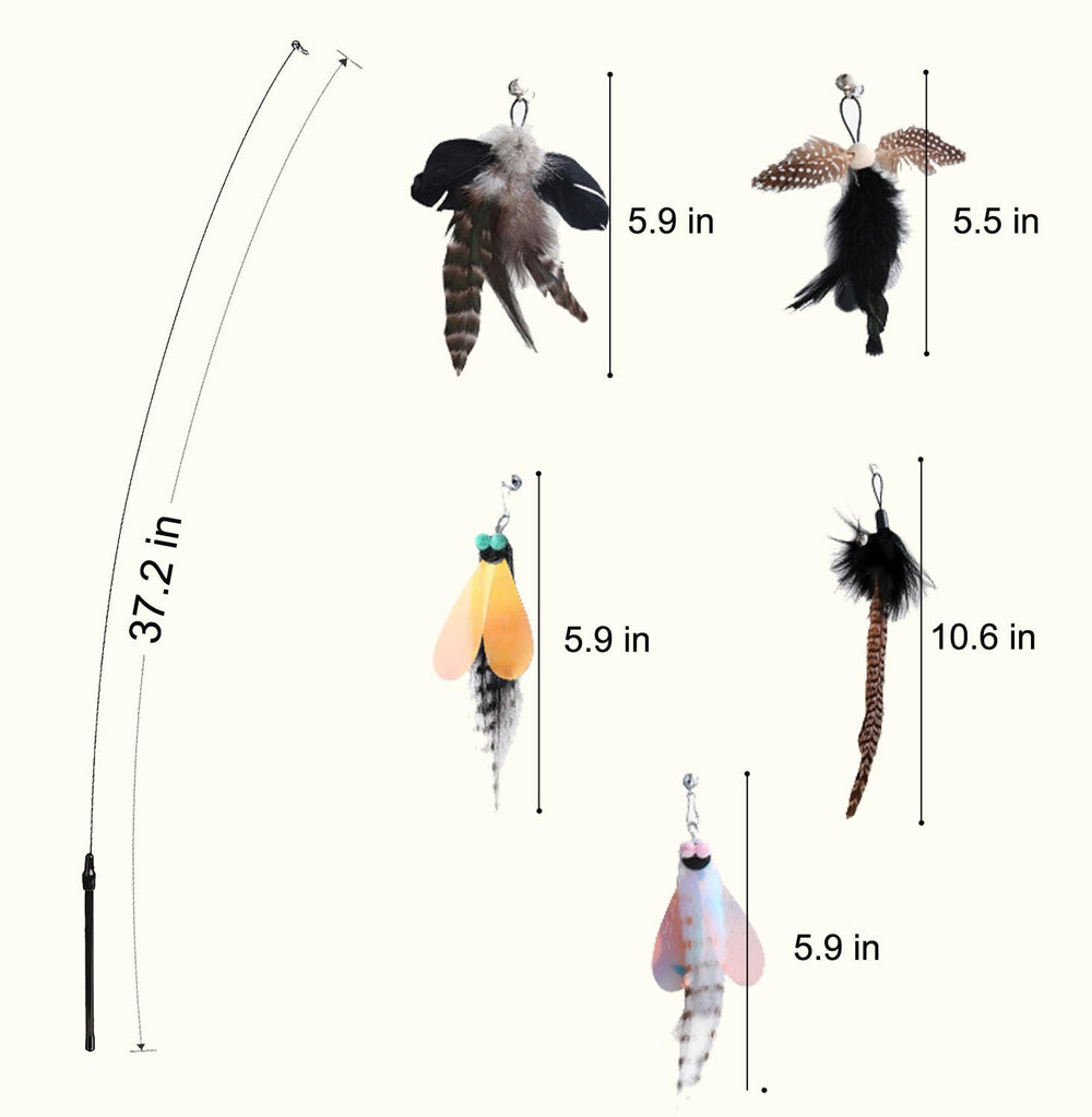 Yauende cat feather toys feathers image emphasizing soft feather components for chasing